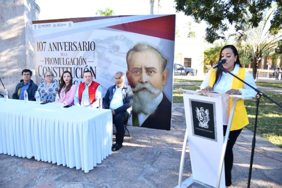 Conmemoran en Mocorito el 107 Aniversario de la Promulgación de la Constitución Política de los Estados Unidos Mexicanos.